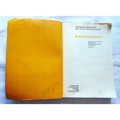 Chlebowski B. KWIACIARSTWO  151/11