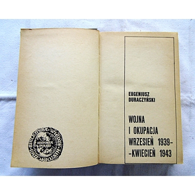 Duraczyński E. WOJNA I OKUPACJA  WRZESIEŃ 1939-KWIECIEŃ 1943  209/16